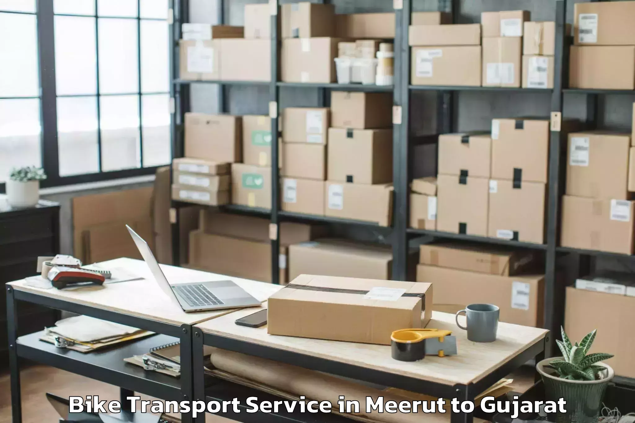 Top Meerut to Ahmadabad City Bike Transport Available